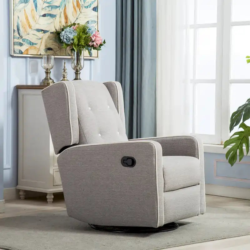 Racing Swivel Rocker Recliner Chair Single Seat