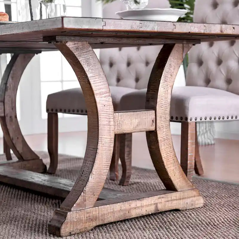 Rustic Pine 7-Piece Dining Table Set