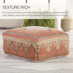 Pouf cubique tribal pour intérieur et extérieur - 20X20X8