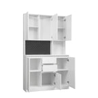 Armoire de rangement de cuisine autoportante 74 avec 6 portes, 3 étagères et 2 tiroirs, rangement pour buanderie