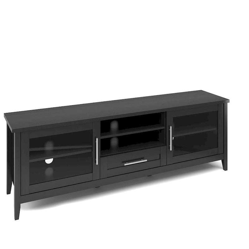 TV Stand with Glass Doors, for TVs up to 85