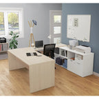 Bureau en U avec deux tiroirs