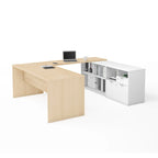 Bureau en U avec deux tiroirs