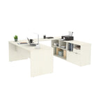 Bureau en U avec deux tiroirs