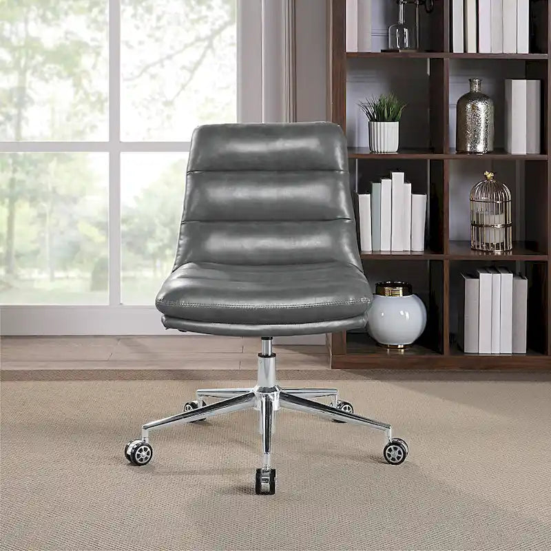 Swivel Office Chair in Faux Leather