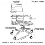 Ribbed Computer Office Chair Adjustable Swivel High Back Desk Chair