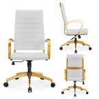 Ribbed Computer Office Chair Adjustable Swivel High Back Desk Chair