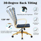 Ribbed Computer Office Chair Adjustable Swivel High Back Desk Chair