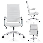 Ribbed Computer Office Chair Adjustable Swivel High Back Desk Chair