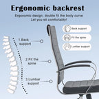 Ribbed Computer Office Chair Adjustable Swivel High Back Desk Chair