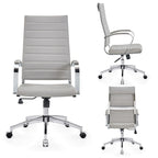 Ribbed Computer Office Chair Adjustable Swivel High Back Desk Chair