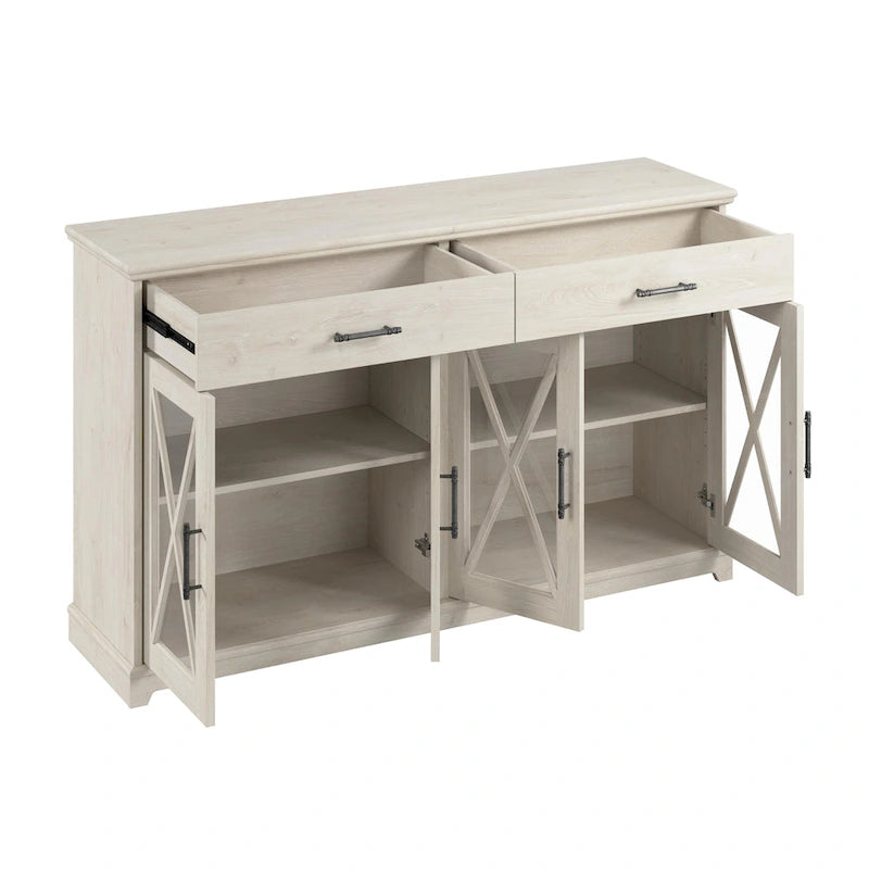 60W Farmhouse TV Stand for 75 Inch TV