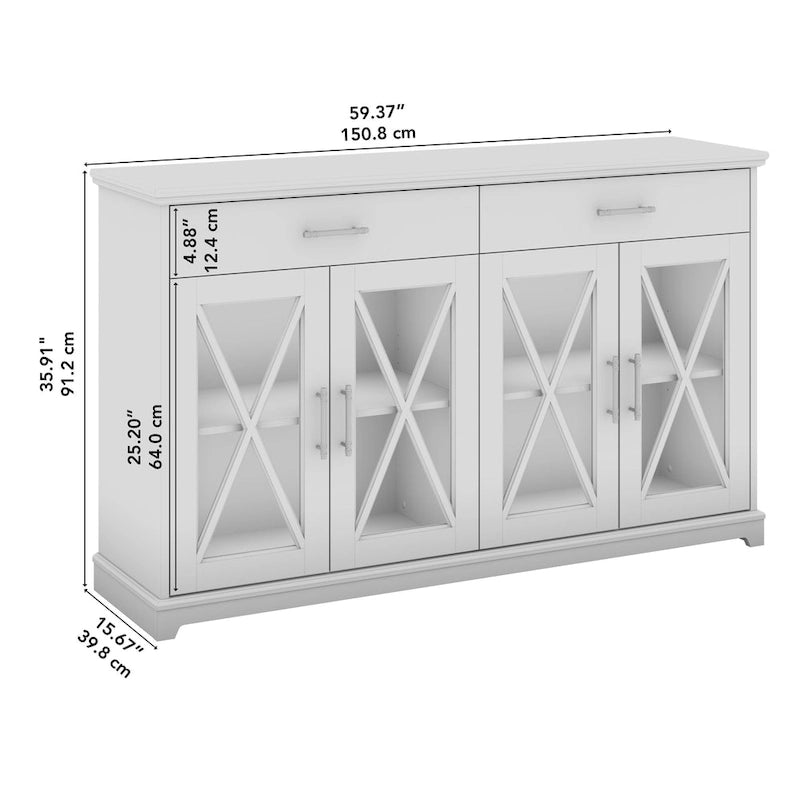60W Farmhouse TV Stand for 75 Inch TV