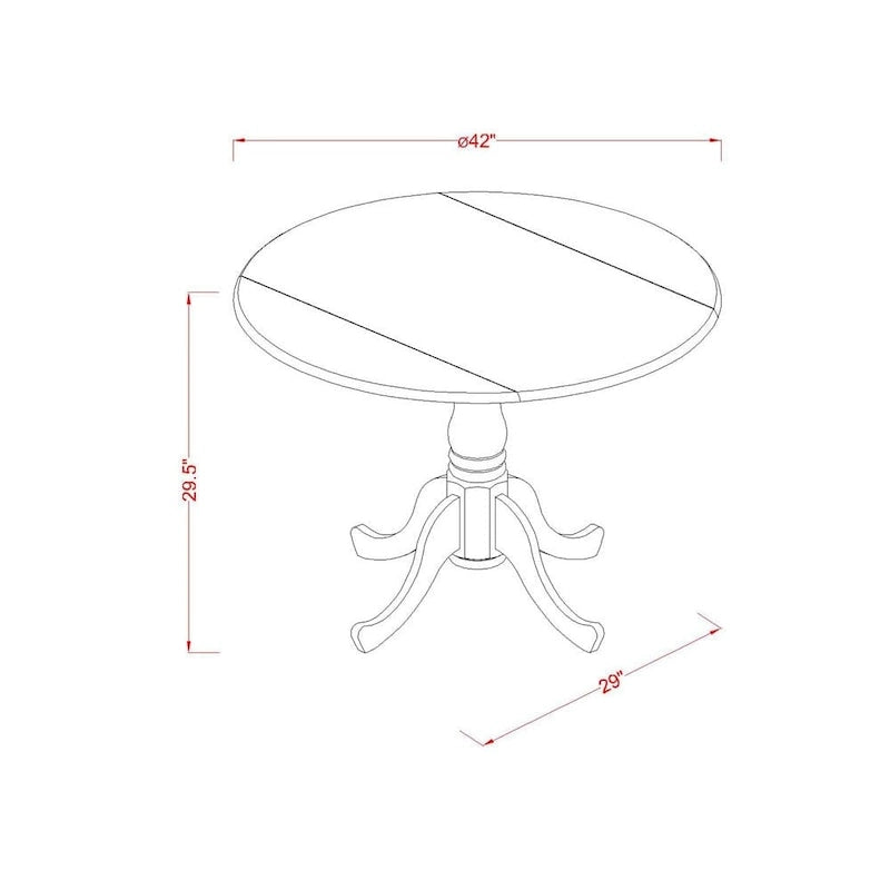 3 Piece Dinette Set Contains a Round Dining Table and 2 Dining Room Chairs, (Finish Options)