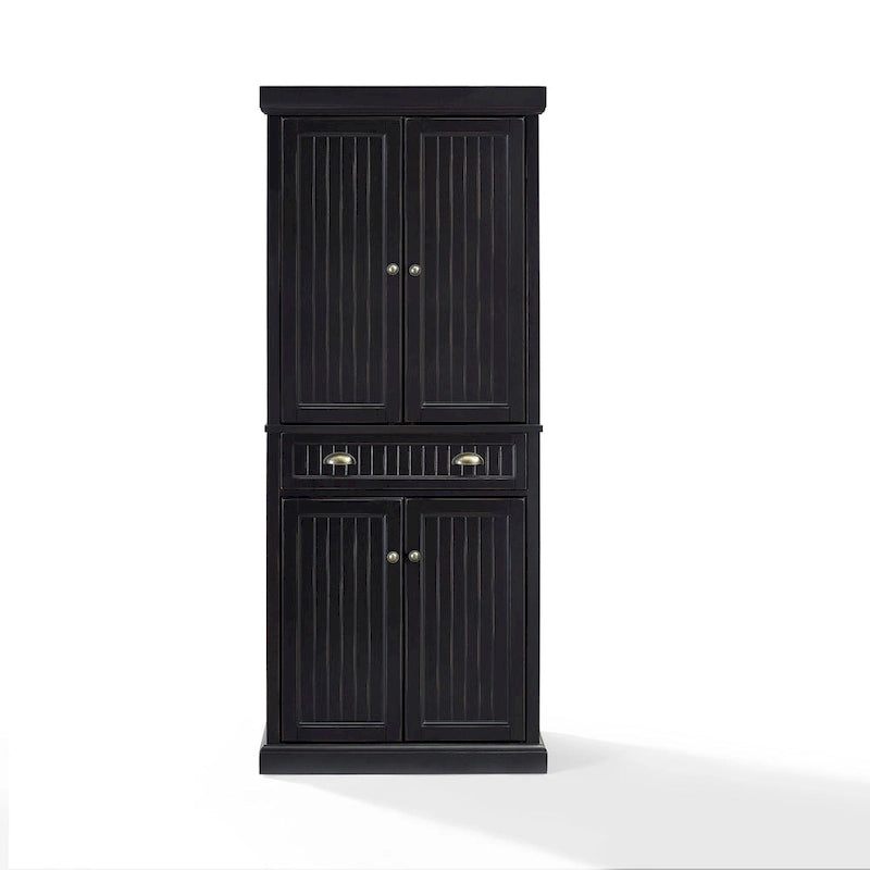 Kitchen Pantry in Distressed Black Finish