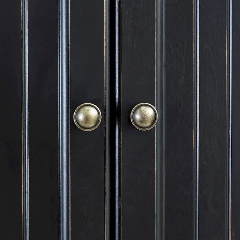Kitchen Pantry in Distressed Black Finish