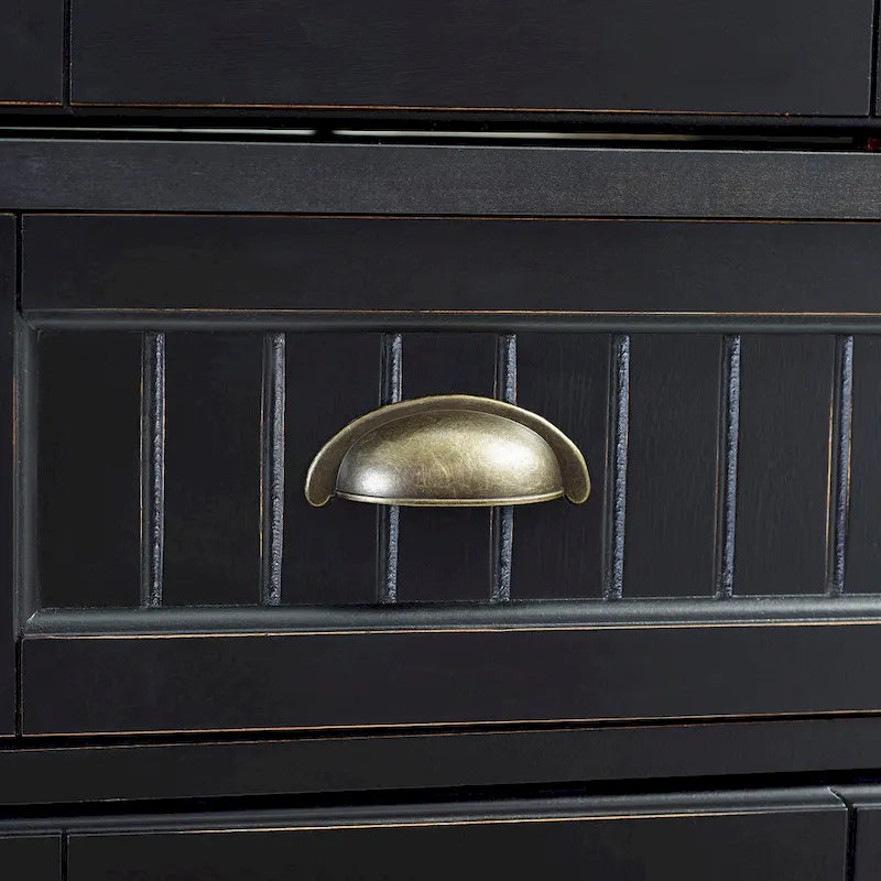 Kitchen Pantry in Distressed Black Finish