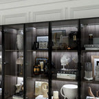 Meuble éclairé en aluminium et verre, personnalisable pour buffet ou bibliothèque