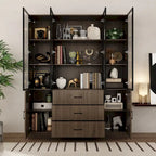 Meuble éclairé en aluminium et verre, personnalisable pour buffet ou bibliothèque