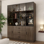 Meuble éclairé en aluminium et verre, personnalisable pour buffet ou bibliothèque