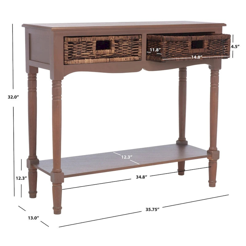 Classie Brown Console - 35.8 x 13 x 31.9 - 36Wx13Dx32H