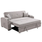 Canapé convertible avec dossier inclinable, porte-gobelets et coussins