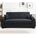 Canapé convertible avec dossier inclinable, porte-gobelets et coussins