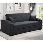 Canapé convertible avec dossier inclinable, porte-gobelets et coussins