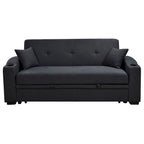 Canapé convertible avec dossier inclinable, porte-gobelets et coussins
