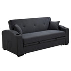 Canapé convertible avec dossier inclinable, porte-gobelets et coussins