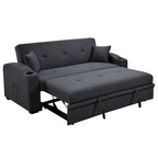 Canapé convertible avec dossier inclinable, porte-gobelets et coussins