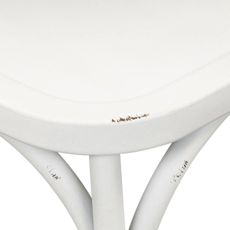 Distressed Metal X Back Side Chair - Antique White (Set of 2)
