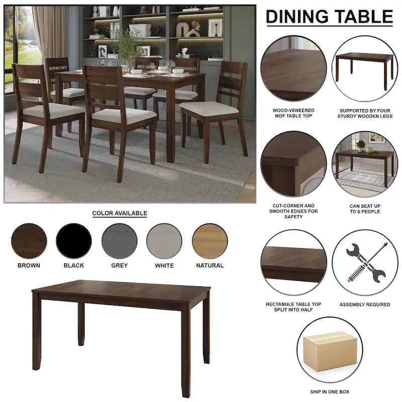 Vintage Style 5-piece Wooden Dining Set