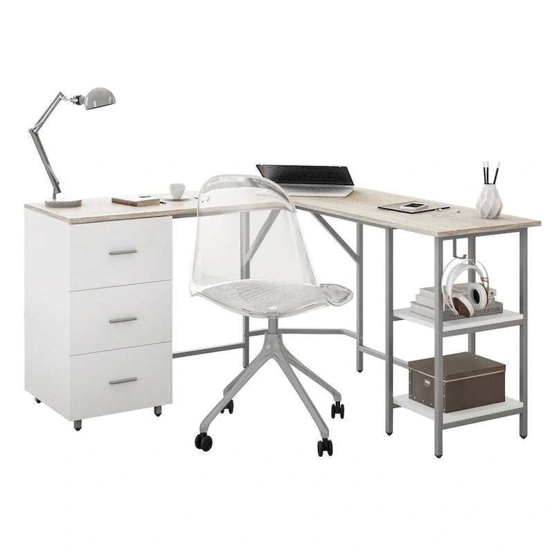 Modern Designs L-Shape Home Office Desk With Storage