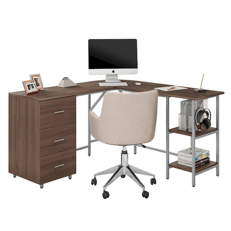 Modern Designs L-Shape Home Office Desk With Storage