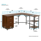 Modern Designs L-förmiger Schreibtisch fürs Homeoffice mit Stauraum