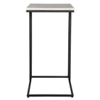 Mesa auxiliar de metal negro y mármol blanco
