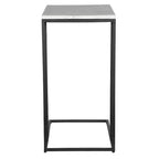 Mesa auxiliar de metal negro y mármol blanco