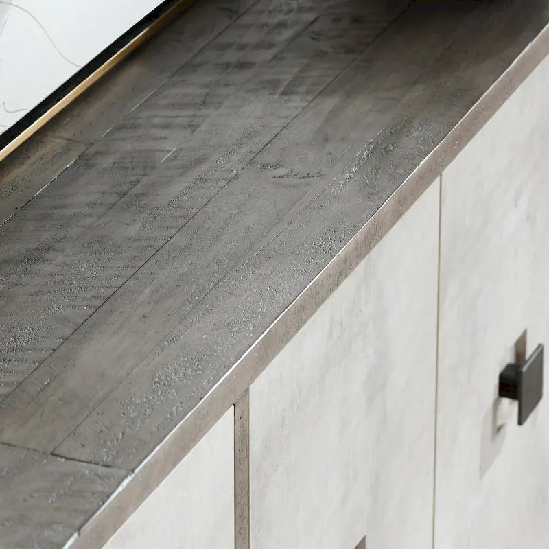 80 Distressed Gray Sideboard Buffet