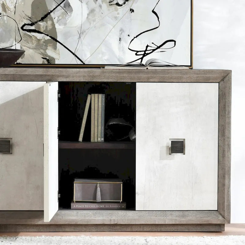 80 Distressed Gray Sideboard Buffet