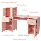 Table de manucure de 55 W en panneau de particules gaufré et verre trempé