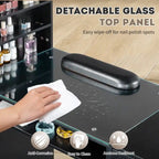 Table de manucure de 55 W en panneau de particules gaufré et verre trempé