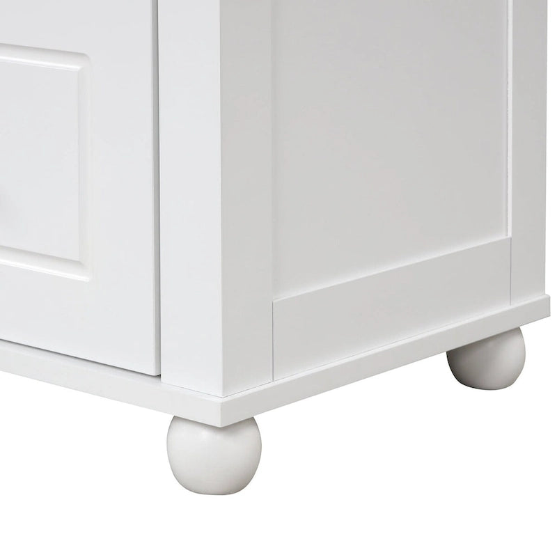 61 Tall Wood 1-door Bathroom Cabinet with Drawers and Adjustable Shelves