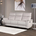 Marty Modern Leather Match Manual Reclining Sofa with Flared Padded Arms