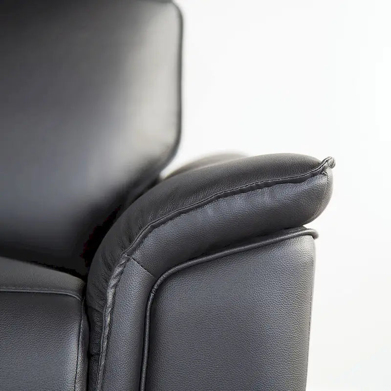 Marty Modern Leather Match Manual Reclining Sofa with Flared Padded Arms