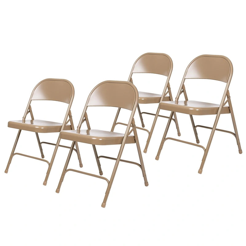 Metal Round-Backed Folding Chair, Pack of 4