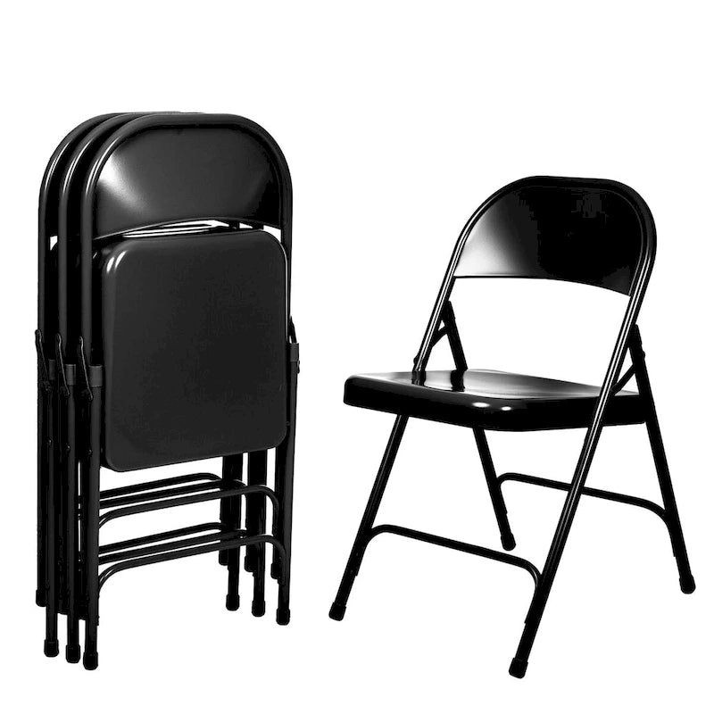 Metal Round-Backed Folding Chair, Pack of 4