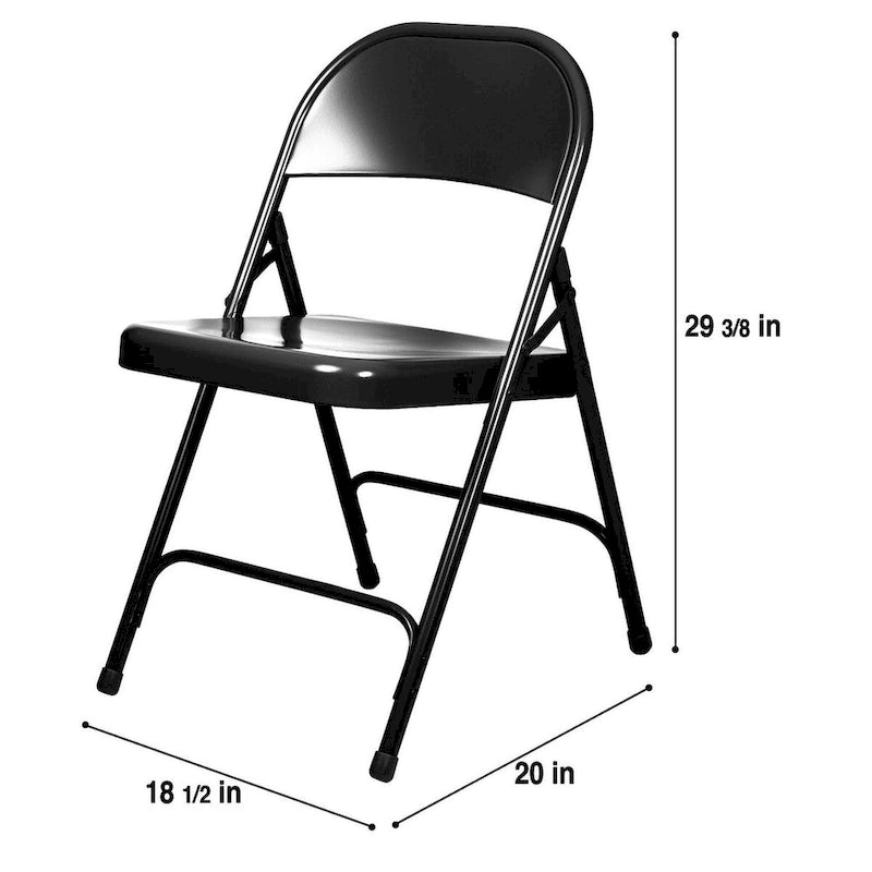 Metal Round-Backed Folding Chair, Pack of 4