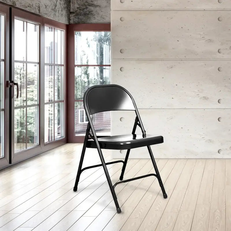 Metal Round-Backed Folding Chair, Pack of 4