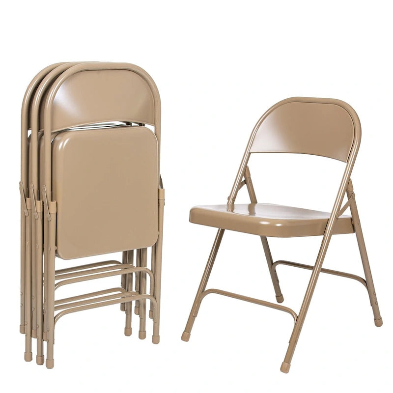 Metal Round-Backed Folding Chair, Pack of 4
